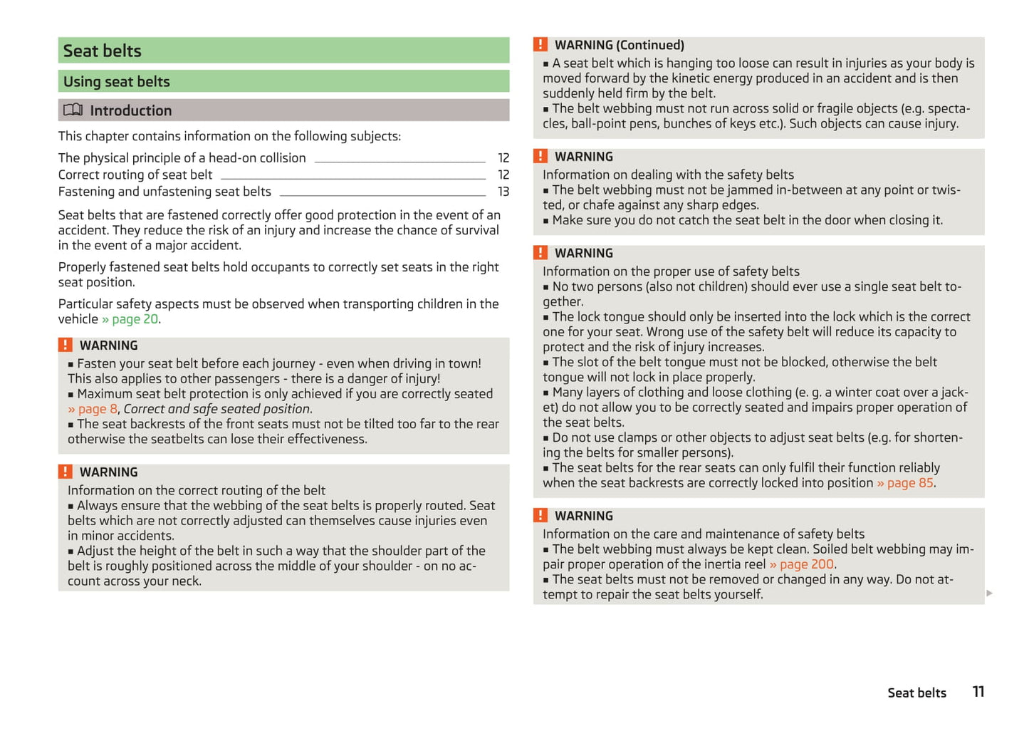 2015-2016 Skoda Superb Owner's Manual | English