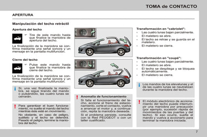 2011-2013 Peugeot 308 CC Manuel du propriétaire | Espagnol