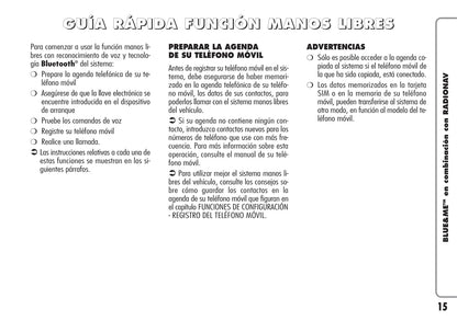 Alfa Romeo Blue&Me en Combinación con Radionav  Instrucciones 2009 - 2010