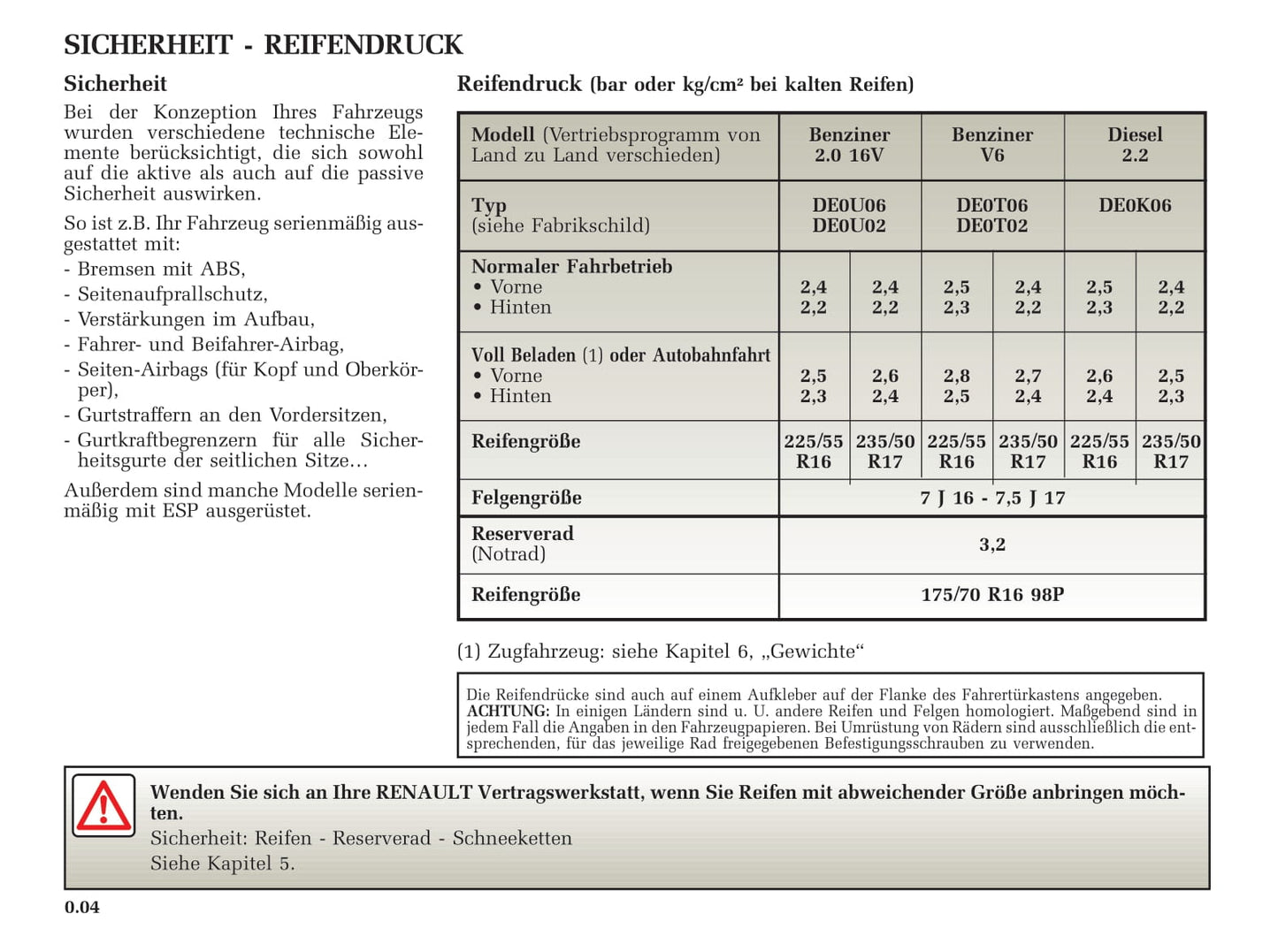 2001-2003 Renault Avantime Manuel du propriétaire | Allemand