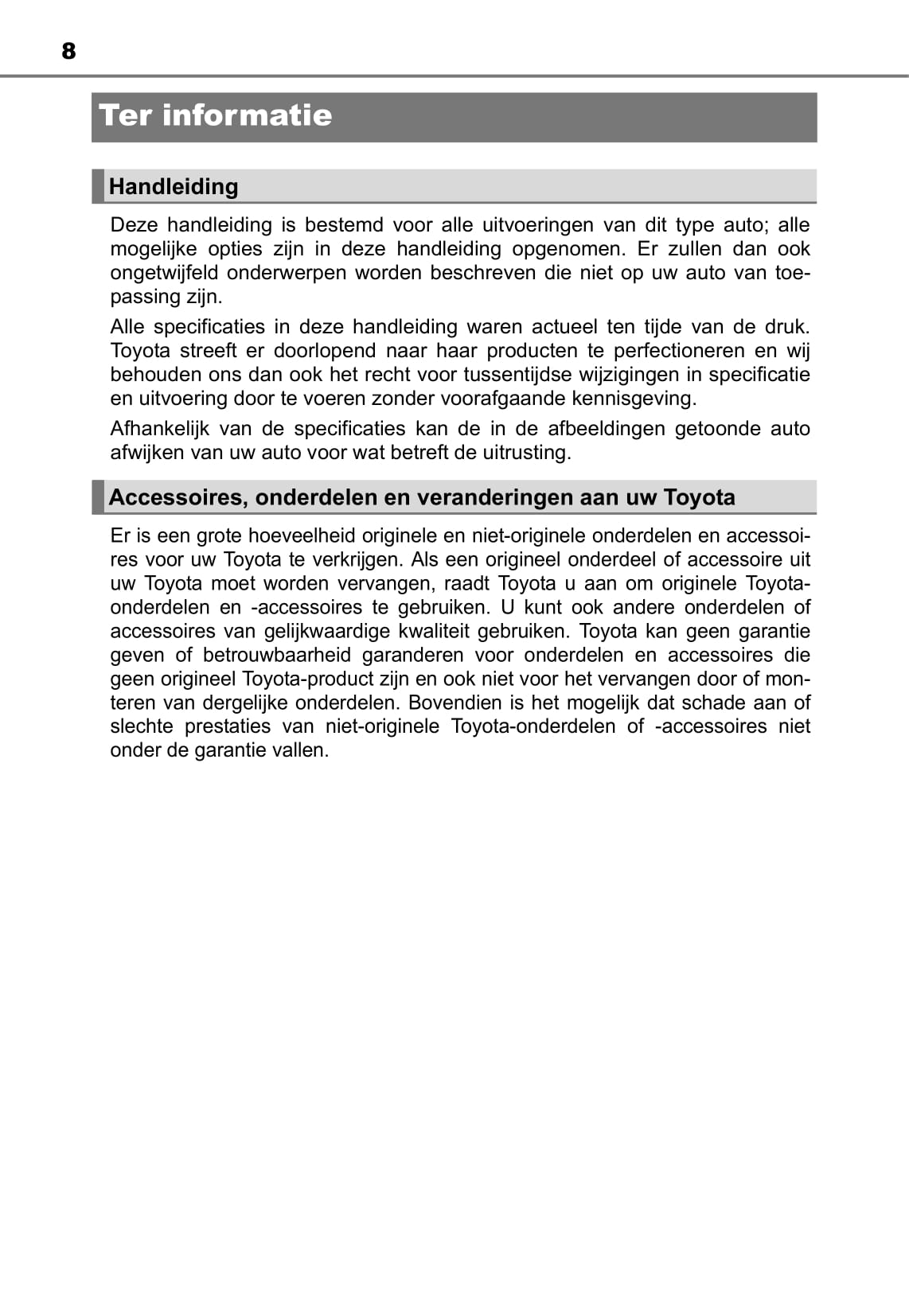 2018 Toyota Prius/Prius Plug-in Hybrid Owner's Manual | Dutch