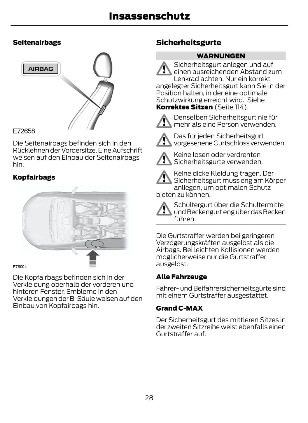 2012-2014 Ford C-Max Bedienungsanleitung | Deutsch