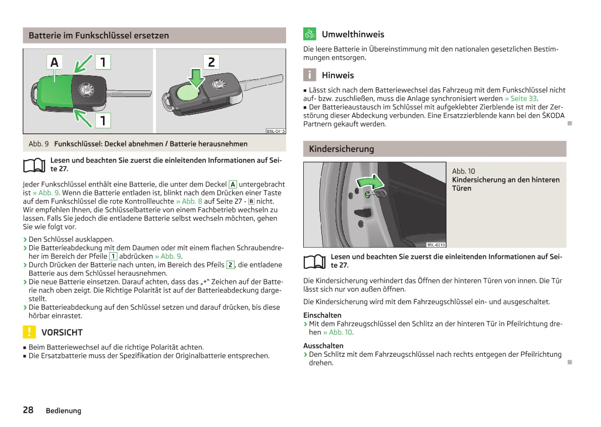 2013-2014 Skoda Yeti Owner's Manual | German