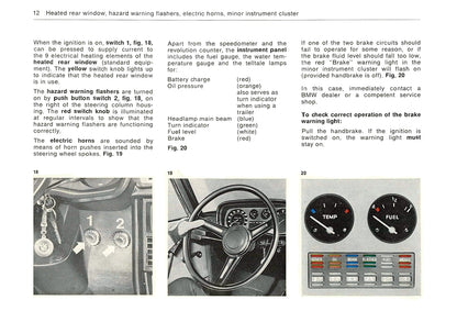 1973 BMW Bavaria/3.0 S Owner's Manual | English