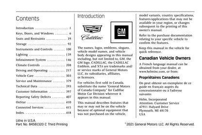 2020-2021 Cadillac XT6 Owner's Manual | English