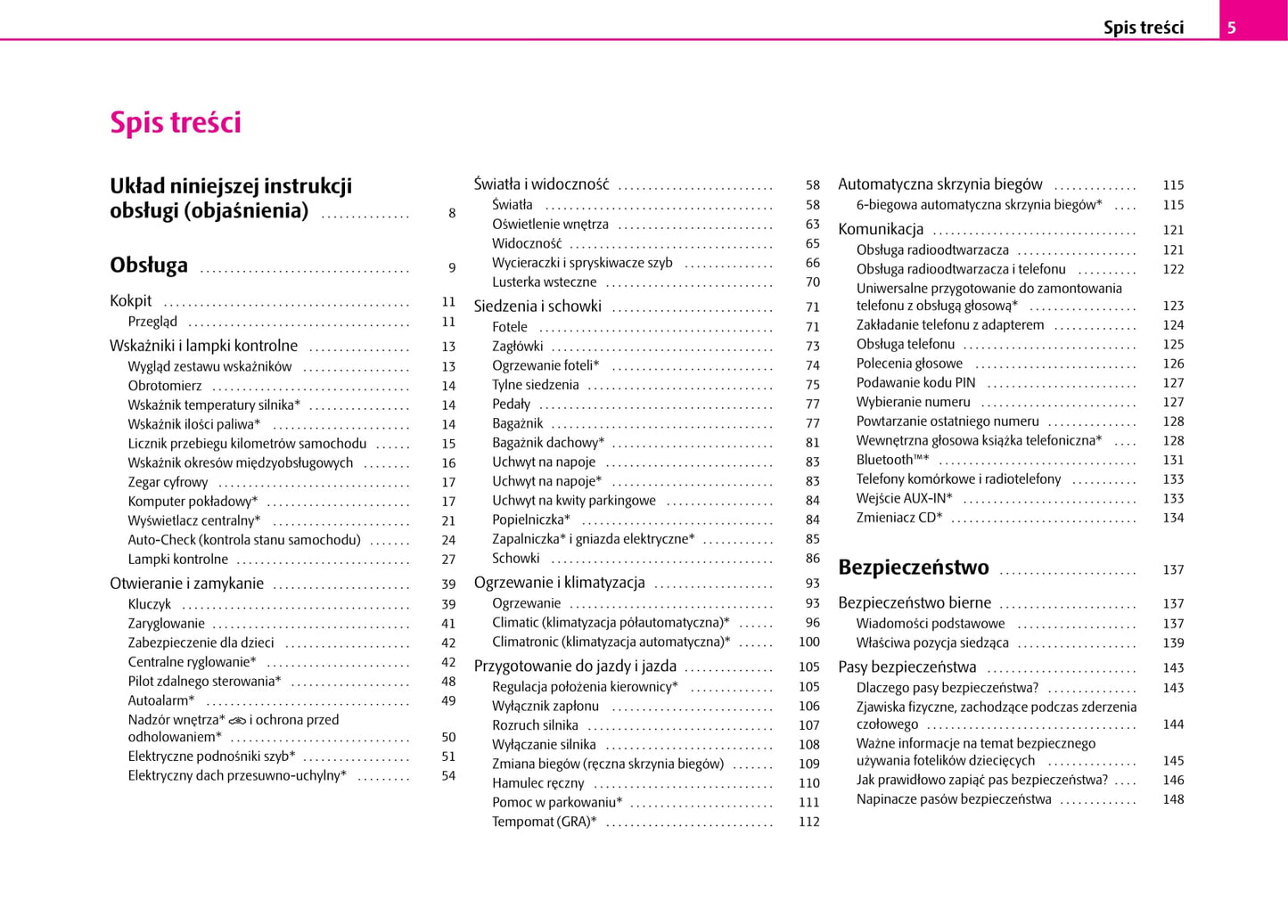 2006-2007 Skoda Fabia Owner's Manual | Polish