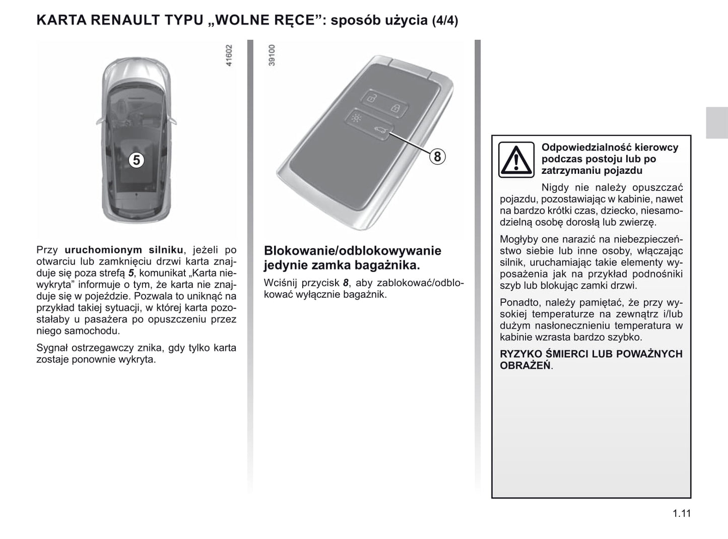 2019-2020 Renault Scénic/Grand Scénic Owner's Manual | Polish