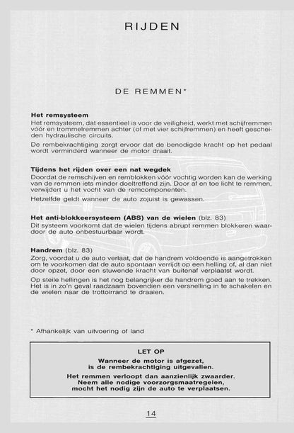 1998-1999 Citroën Evasion Gebruikershandleiding | Nederlands