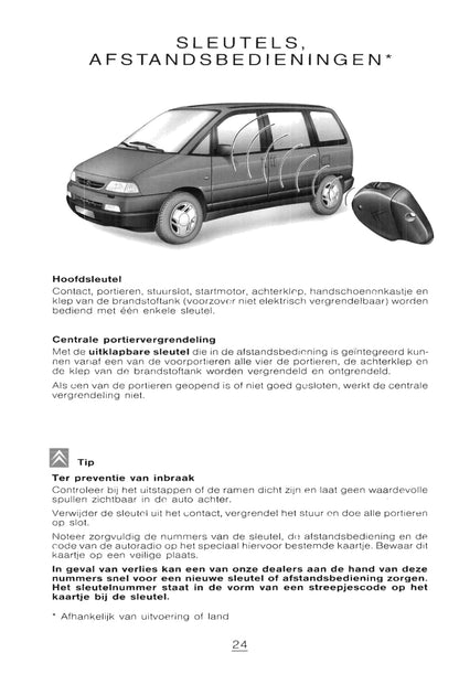 1998-1999 Citroën Evasion Gebruikershandleiding | Nederlands