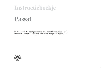 1996-2000 Volkswagen Passat Manuel du propriétaire | Néerlandais