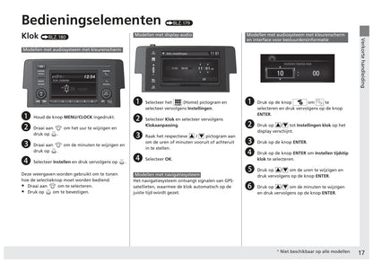 2017-2018 Honda Civic Sedan Gasoline Owner's Manual | Dutch