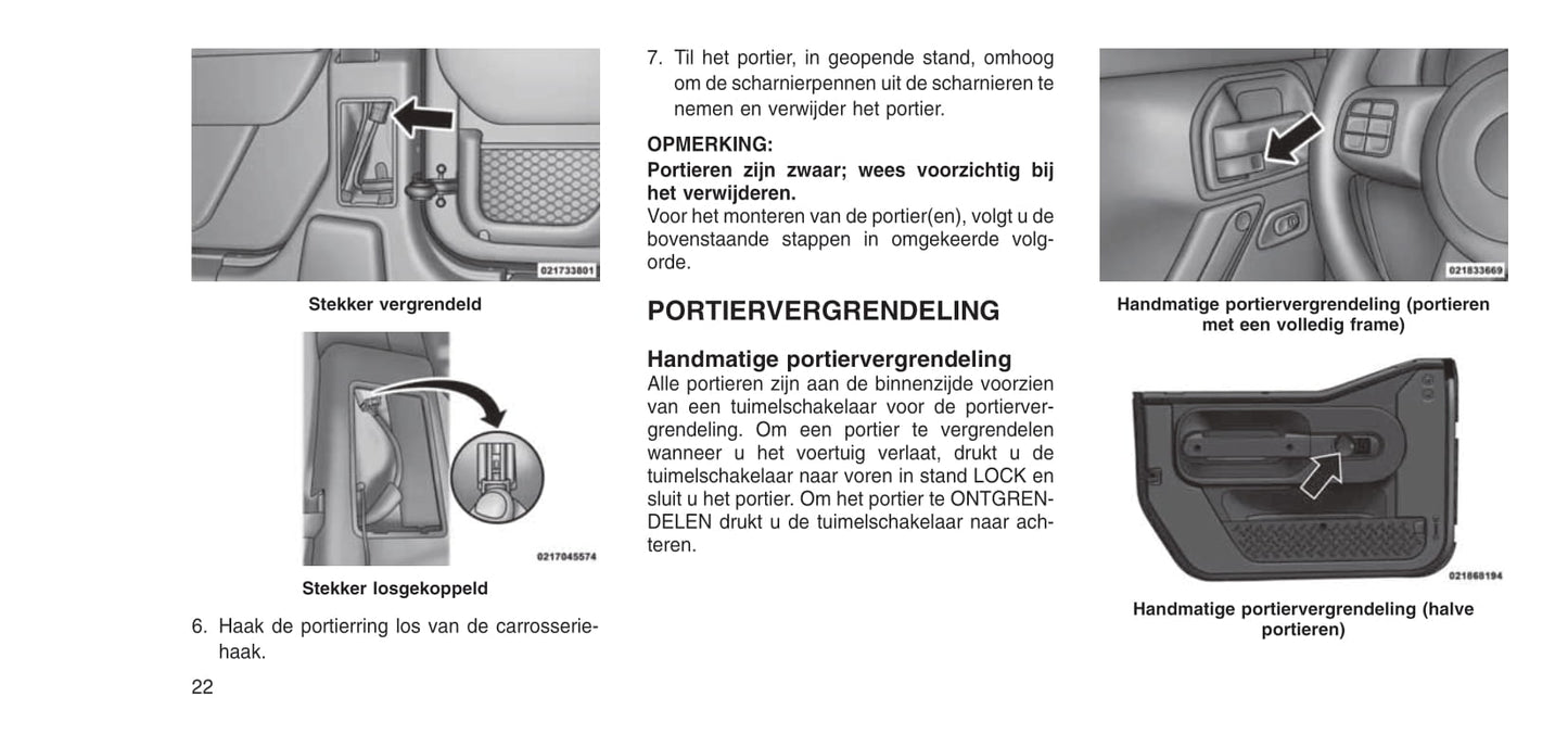 2006-2016 Jeep Wrangler Bedienungsanleitung | Niederländisch