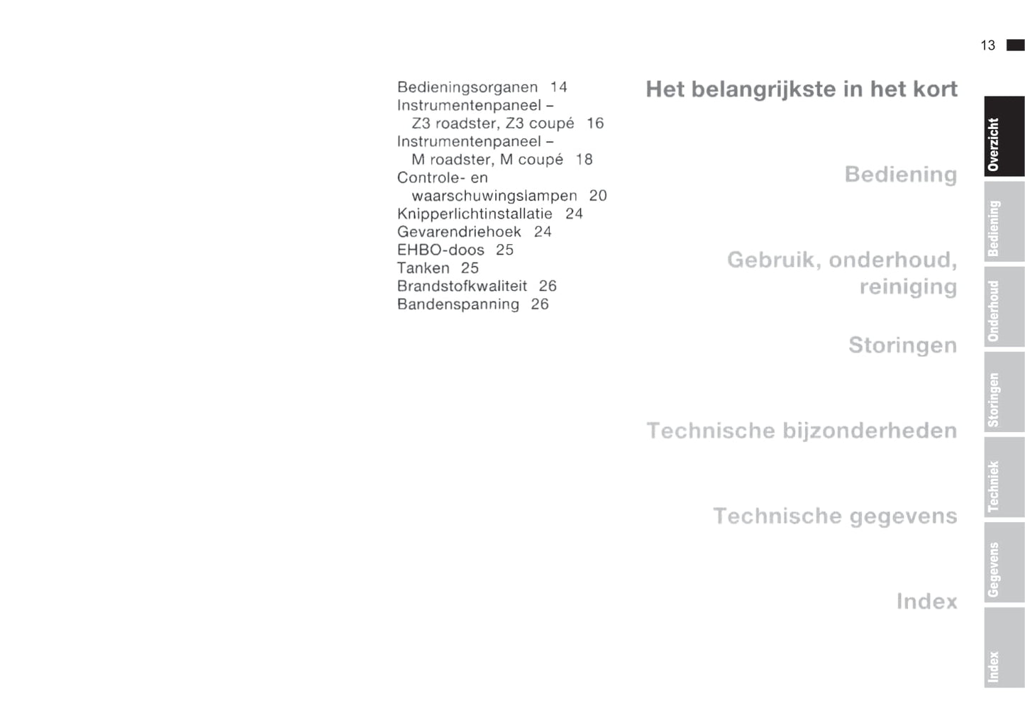 1999-2000 BMW Z3/Z3 M Gebruikershandleiding | Nederlands