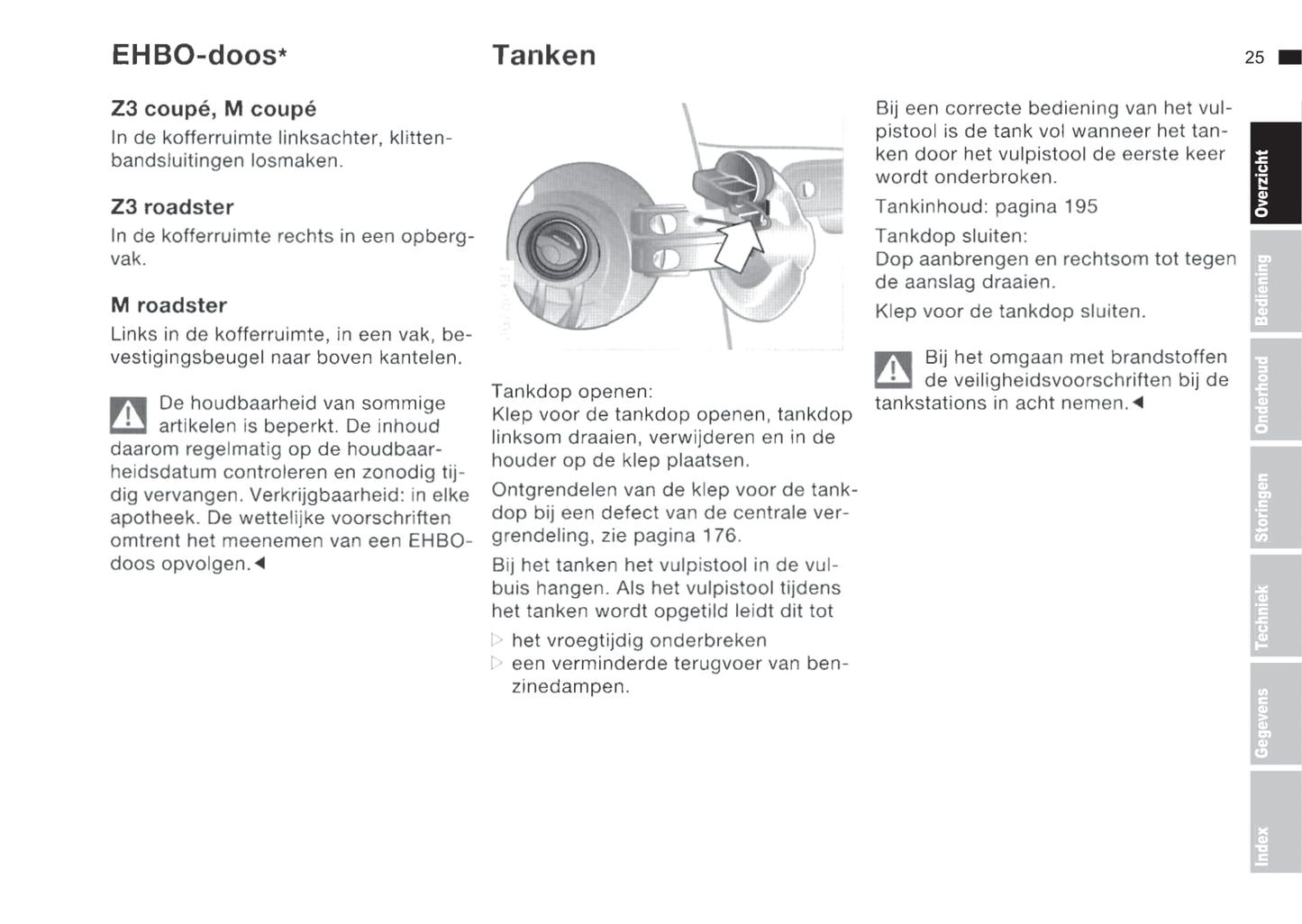 1999-2000 BMW Z3/Z3 M Gebruikershandleiding | Nederlands