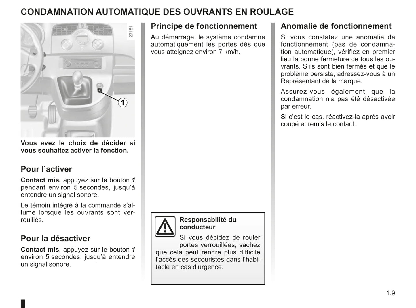 2009-2011 Renault Kangoo Manuel du propriétaire | Français