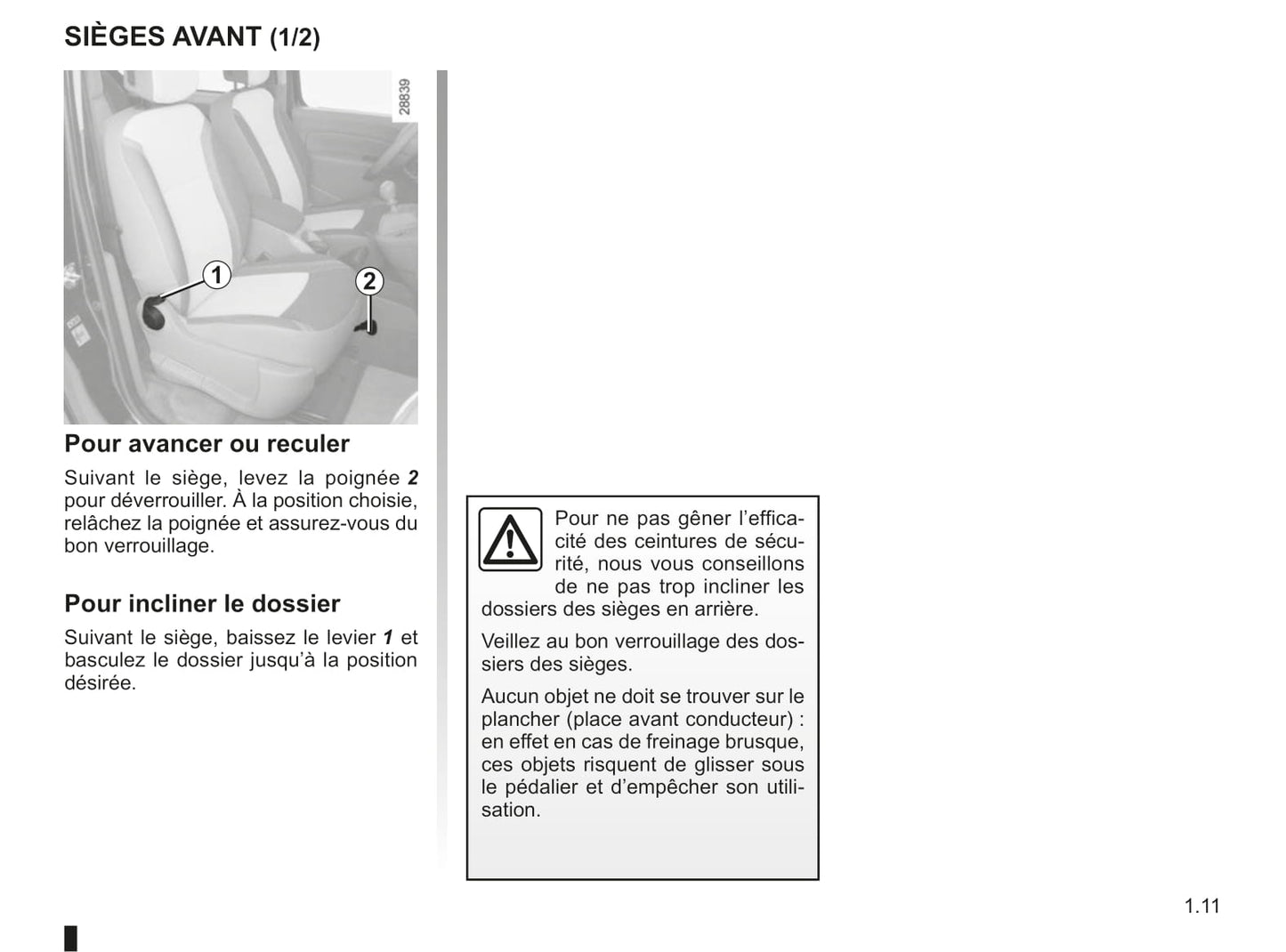 2009-2011 Renault Kangoo Manuel du propriétaire | Français