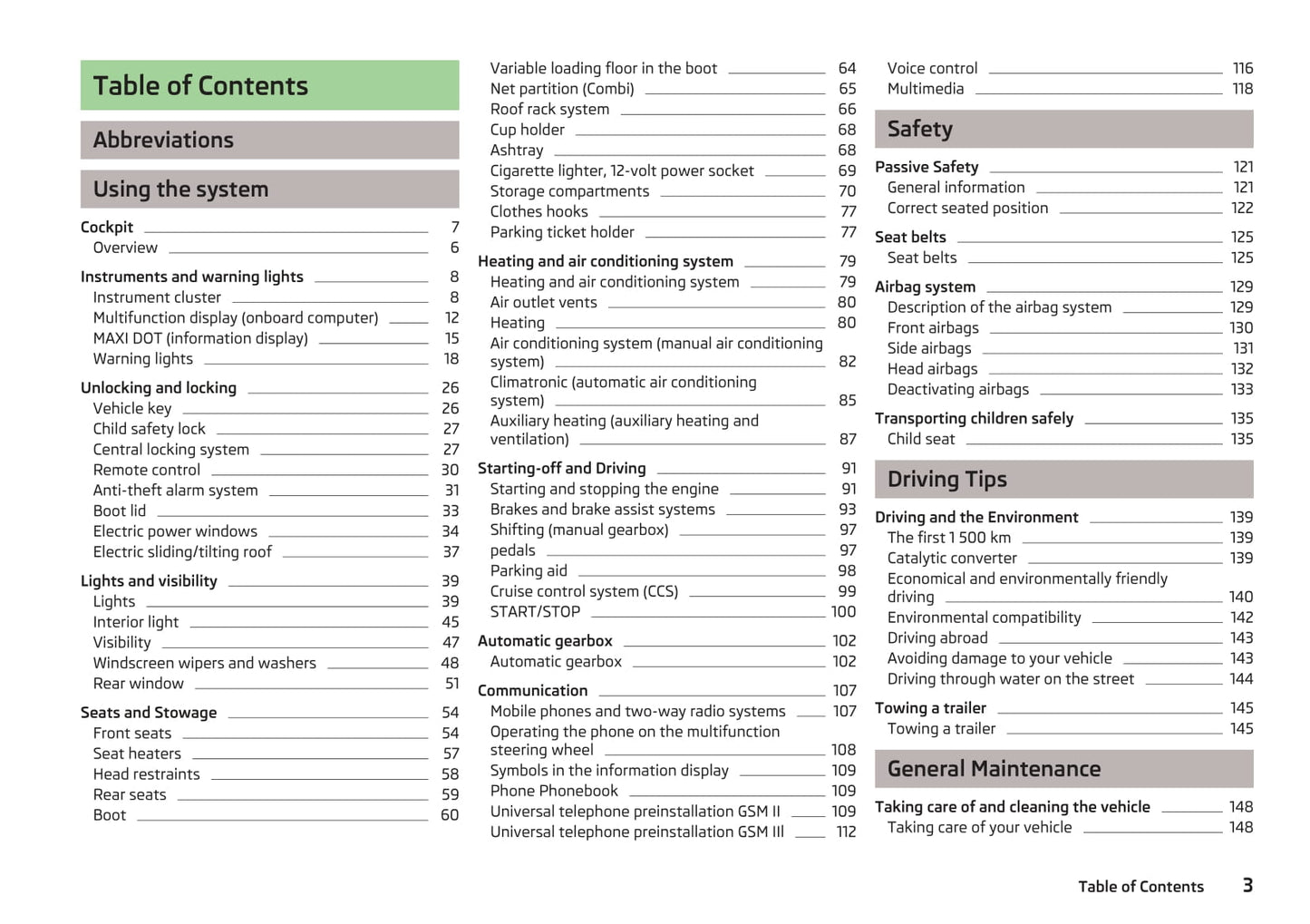 2009-2010 Skoda Octavia Owner's Manual | English