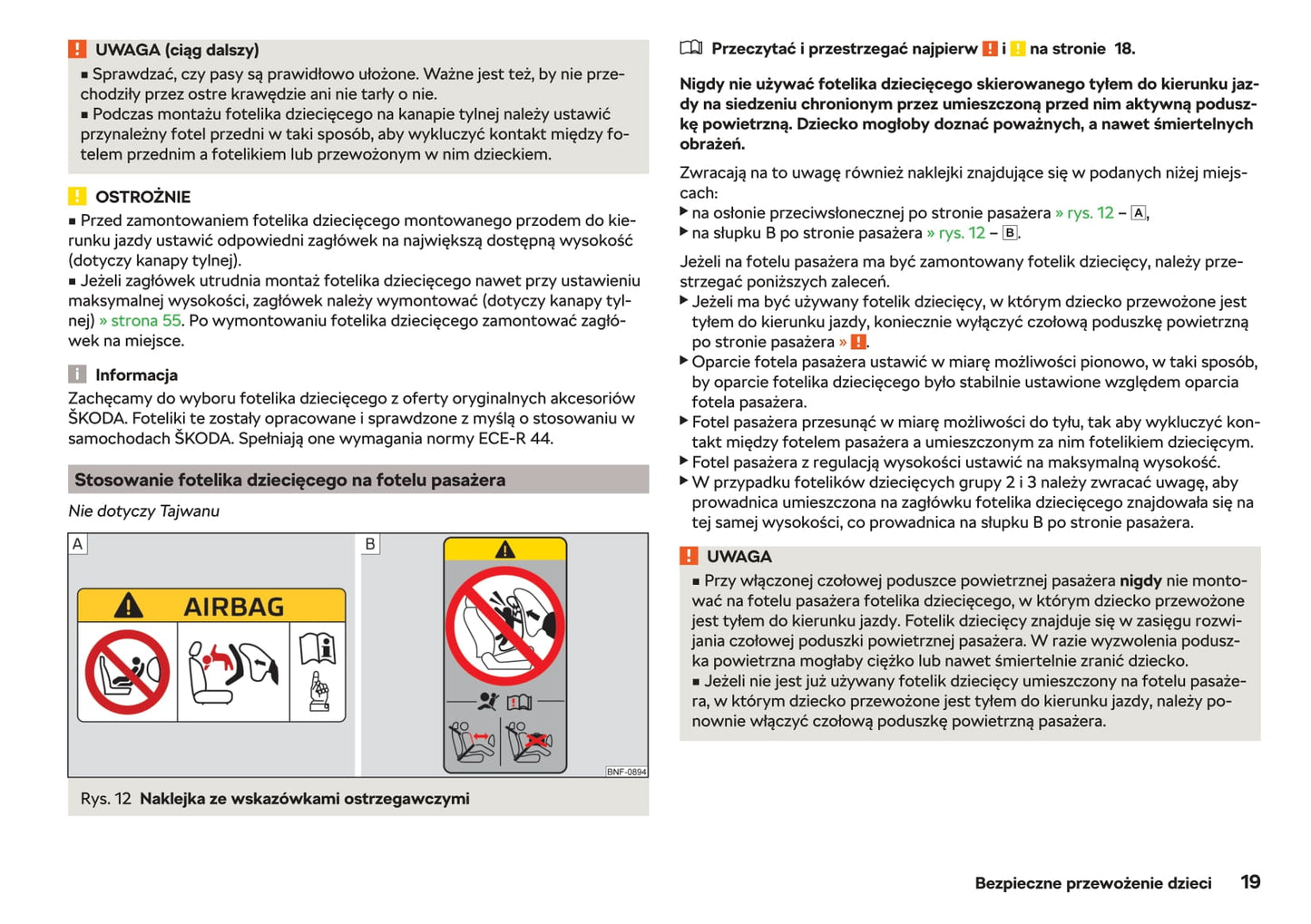 2019-2020 Skoda Citigo Owner's Manual | Polish