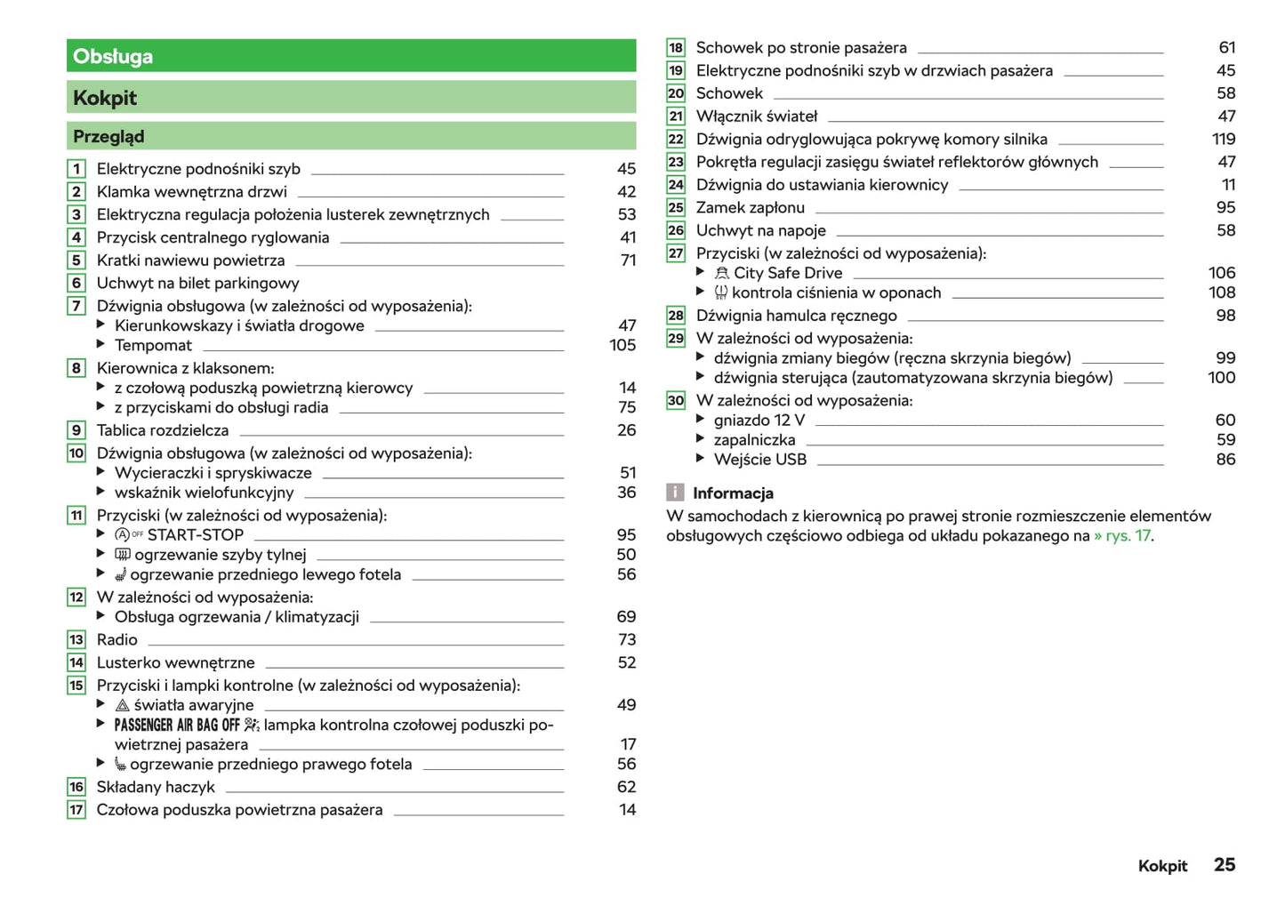 2019-2020 Skoda Citigo Owner's Manual | Polish