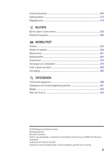 2020-2021 BMW 8 Series Owner's Manual | Dutch