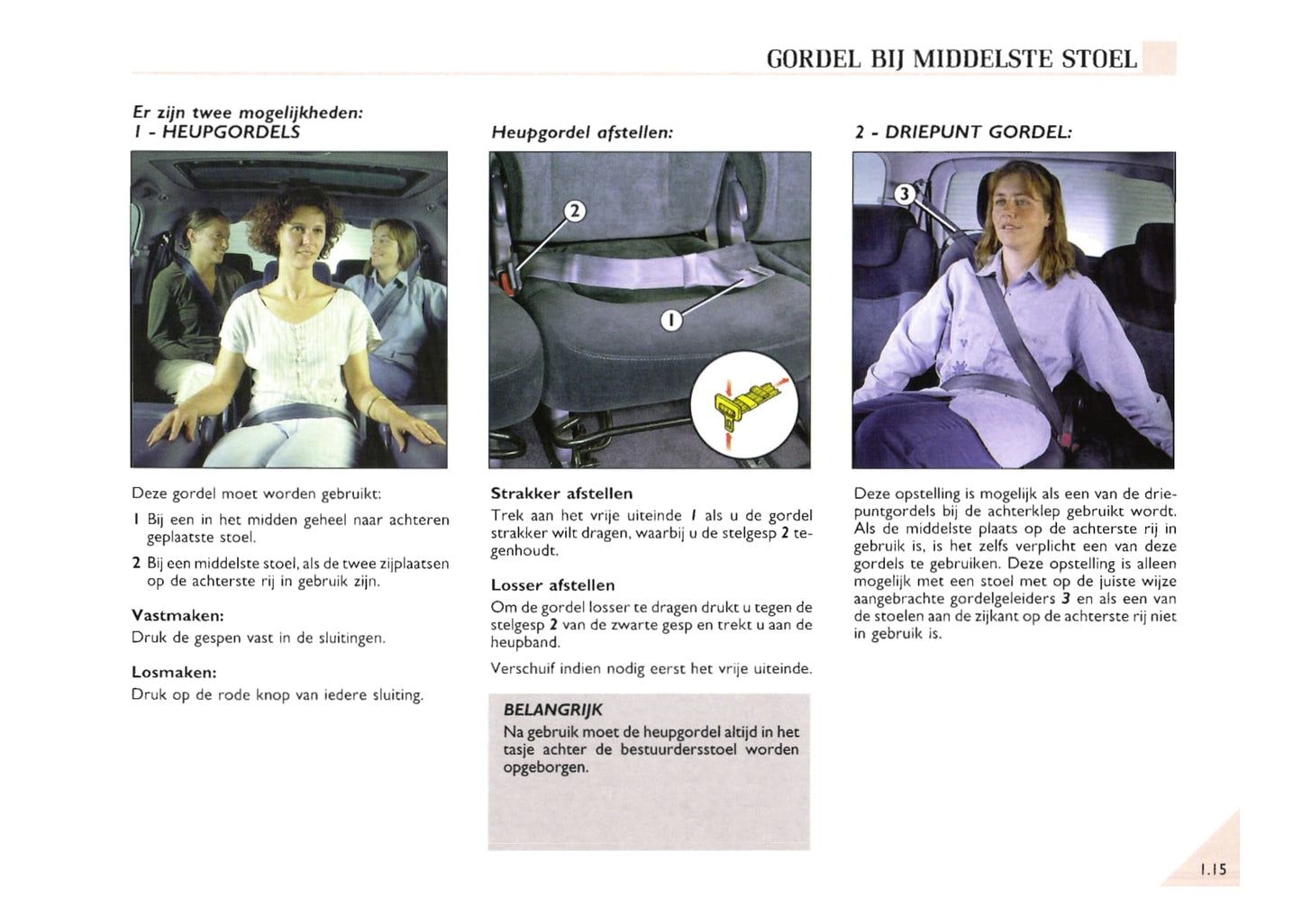 2000-2002 Renault Espace Owner's Manual | Dutch