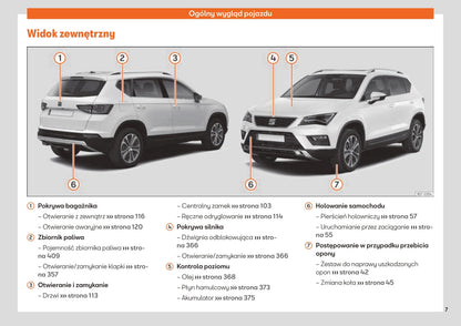 2019-2020 Seat Ateca Owner's Manual | Polish