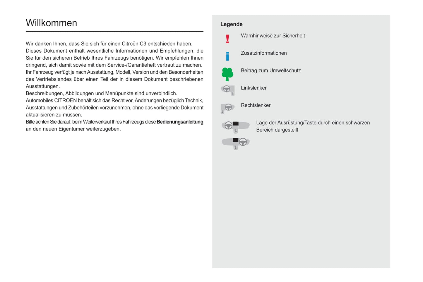 2020-2023 Citroën C3 Manuel du propriétaire | Allemand