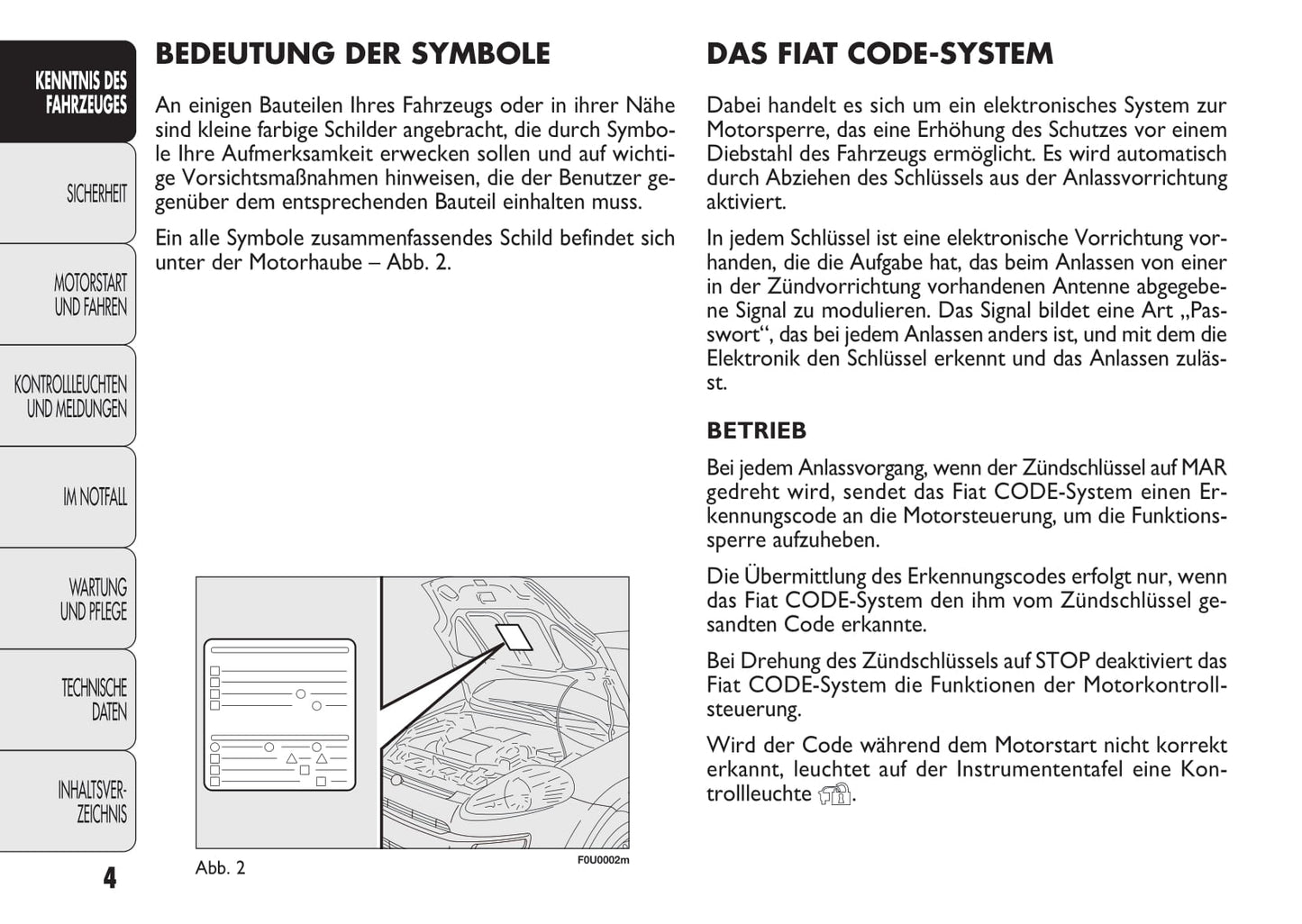 2010-2011 Fiat Punto/Punto Evo Owner's Manual | German