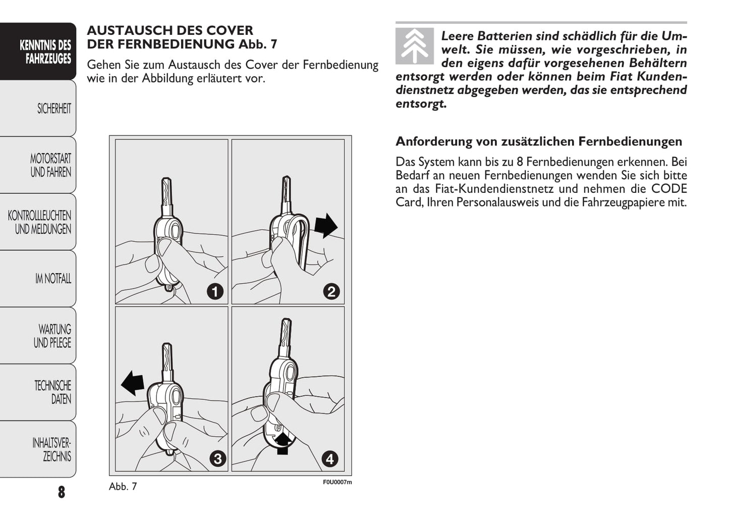 2010-2011 Fiat Punto/Punto Evo Owner's Manual | German