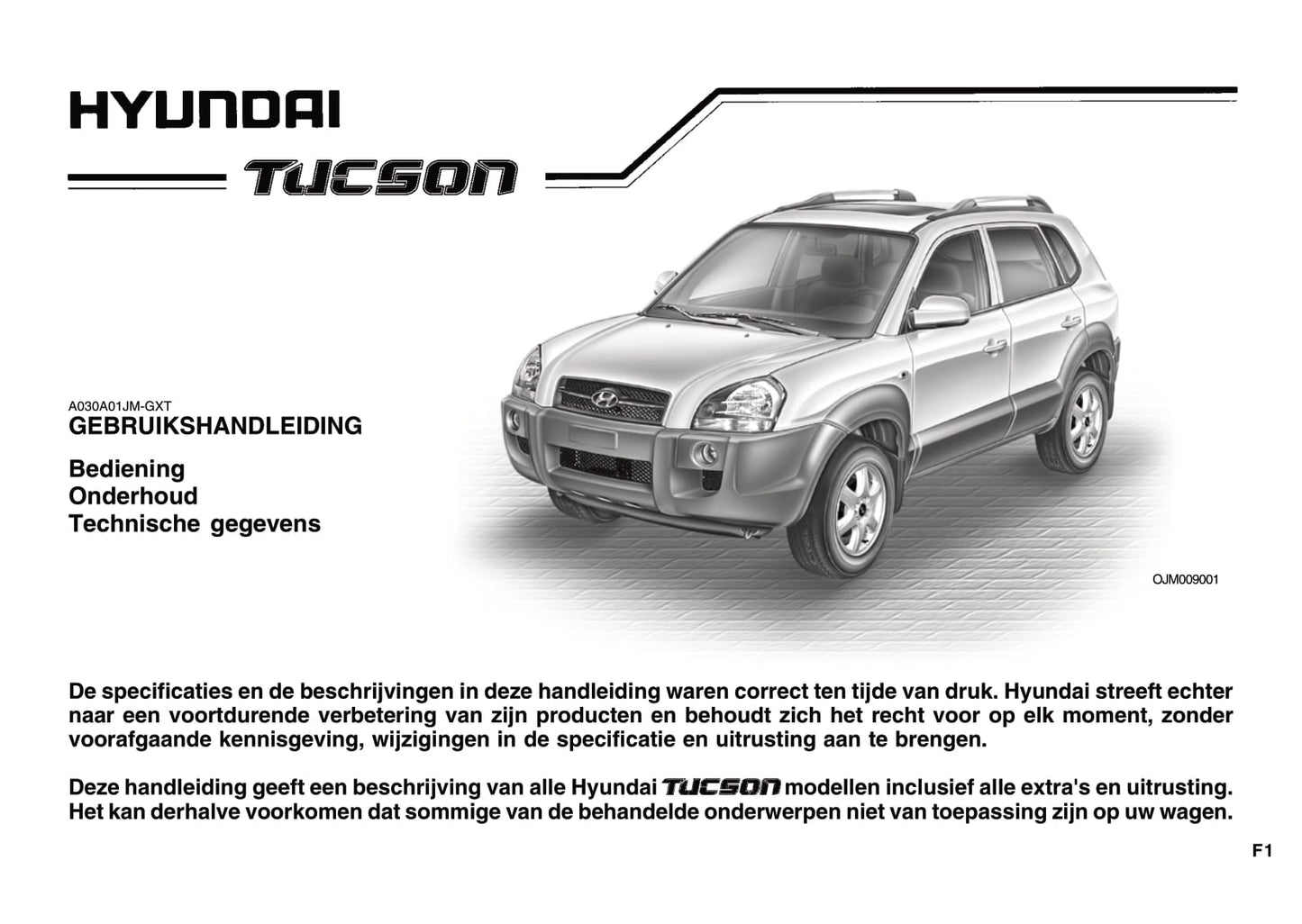 2008-2009 Hyundai Tucson Owner's Manual | Dutch