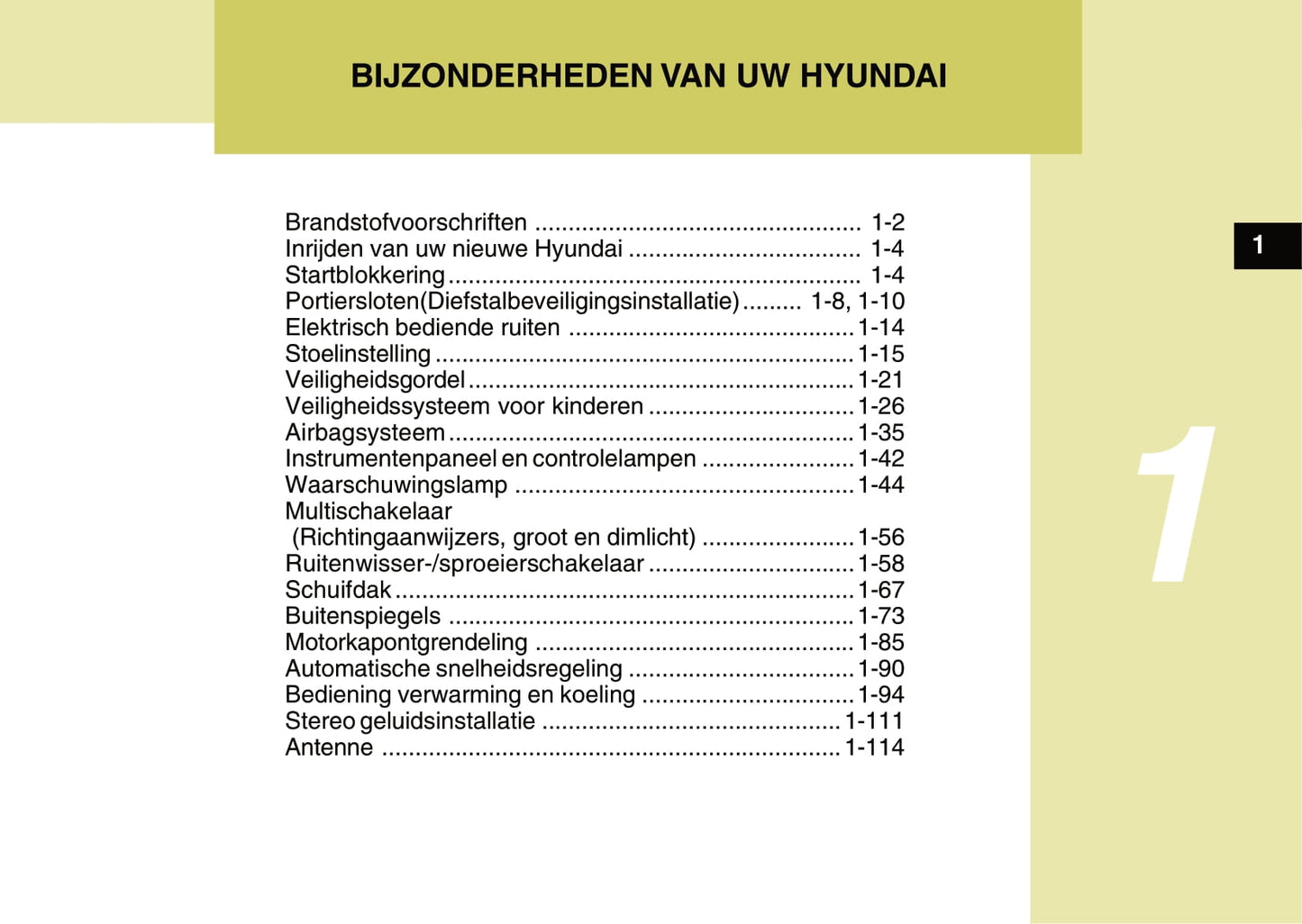 2008-2009 Hyundai Tucson Owner's Manual | Dutch