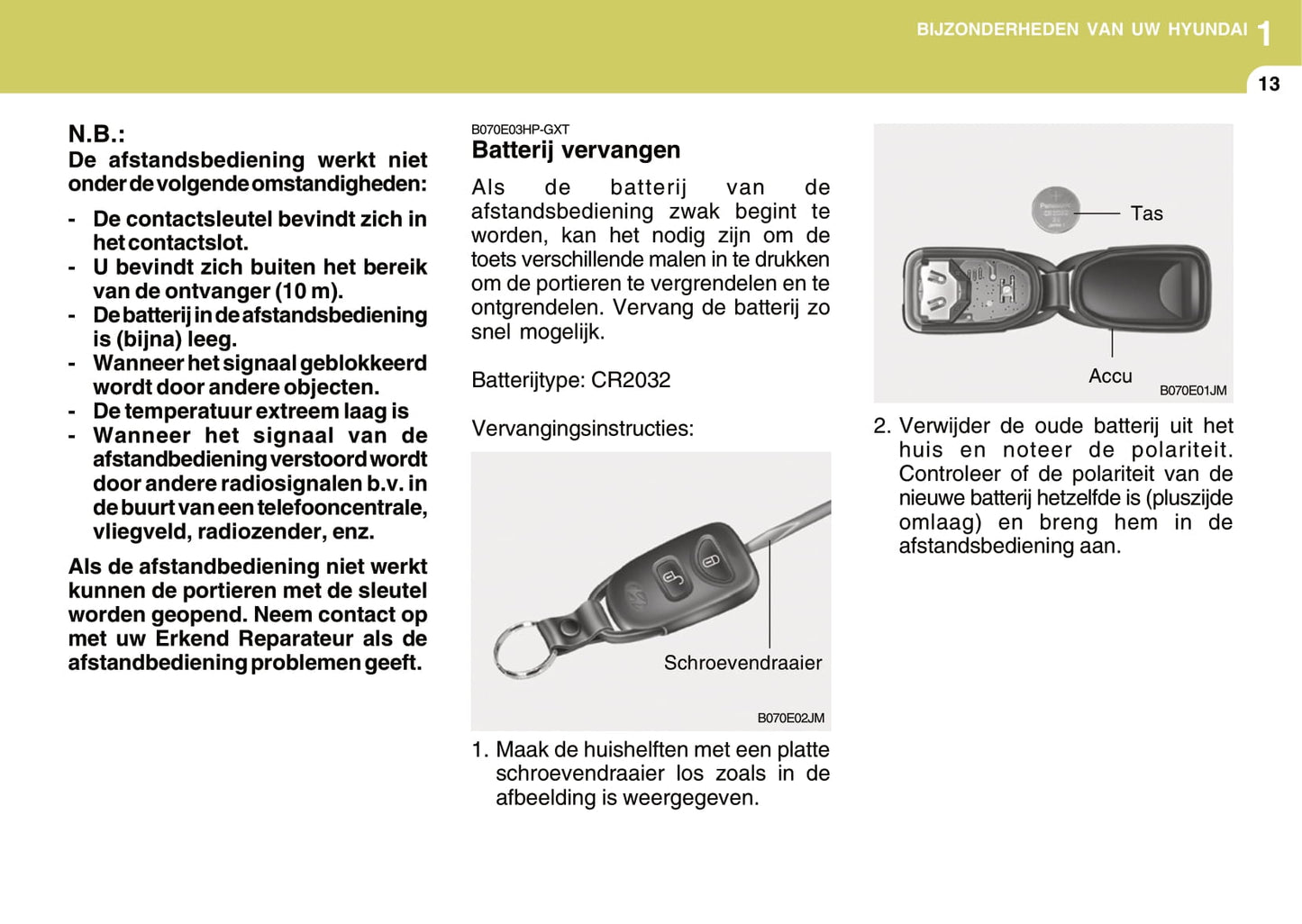 2008-2009 Hyundai Tucson Owner's Manual | Dutch