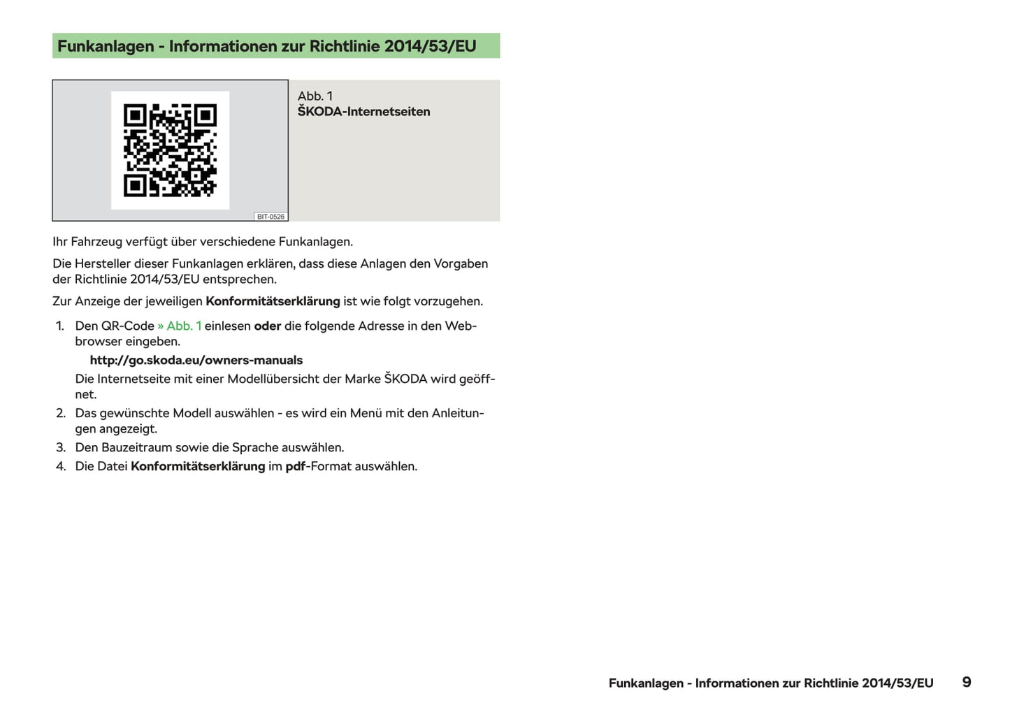 2017-2018 Skoda Superb Owner's Manual | German