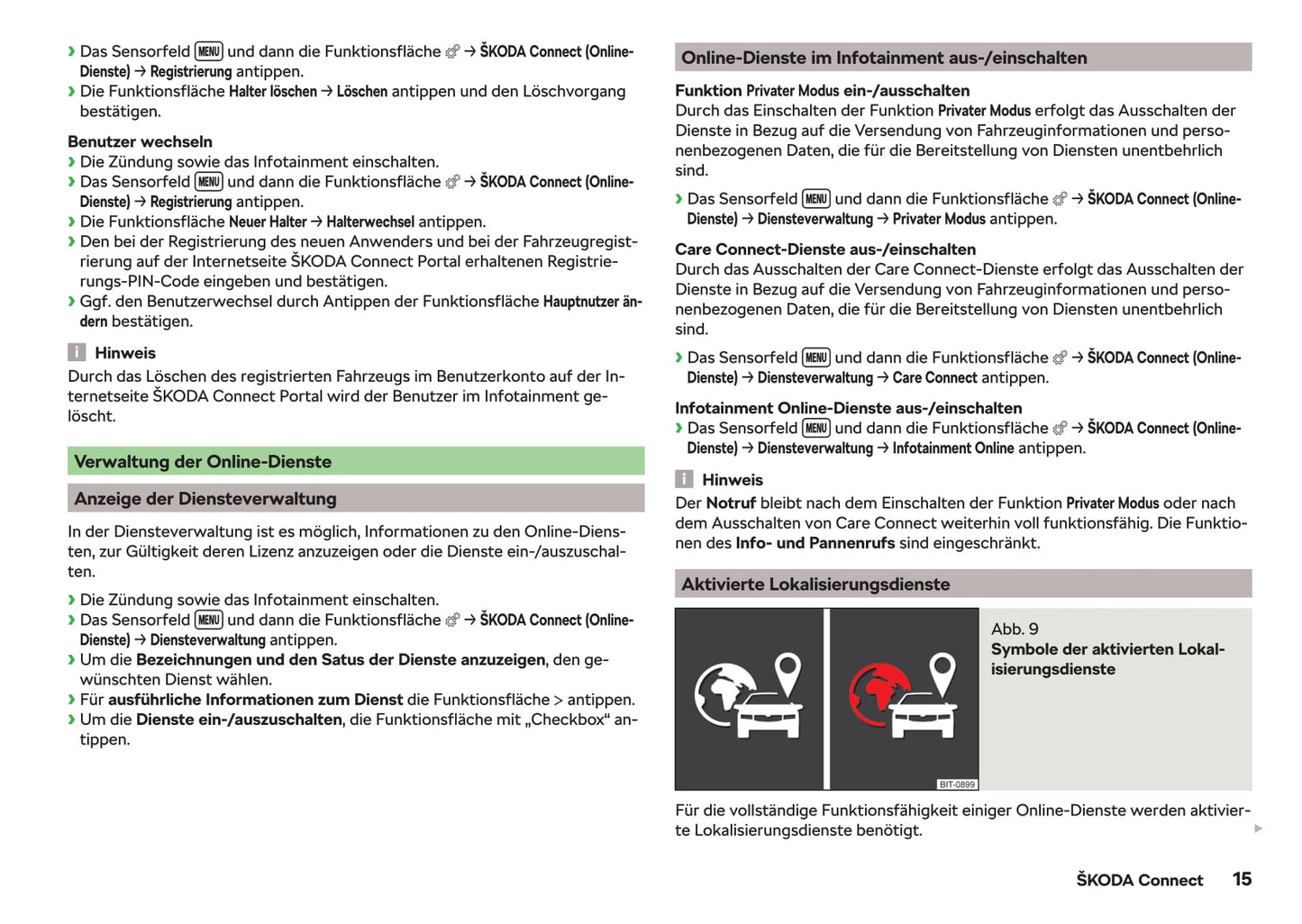 2017-2018 Skoda Superb Owner's Manual | German