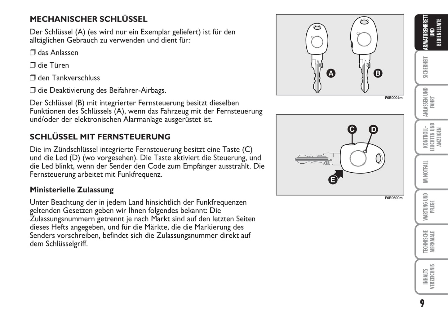 2007-2008 Fiat Multipla Bedienungsanleitung | Deutsch