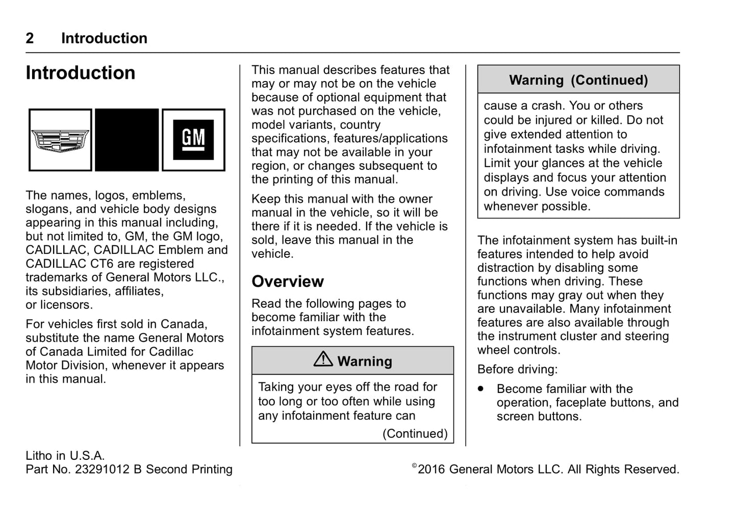 Cadillac Cue Owner's Manual 2016