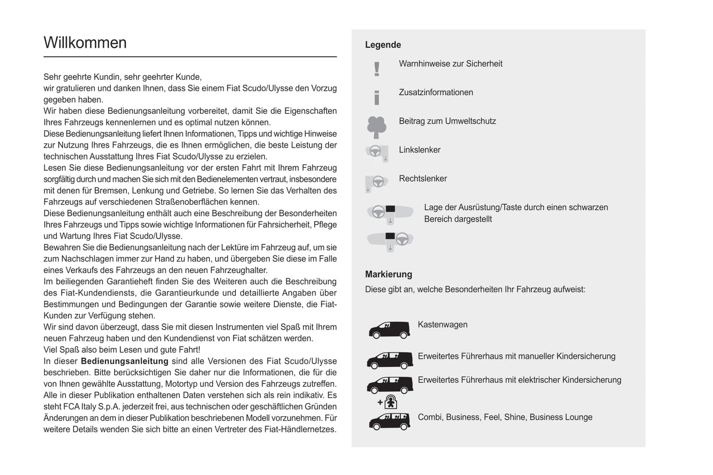 2022-2023 Fiat Scudo Ulysse Manuel du propriétaire | Allemand