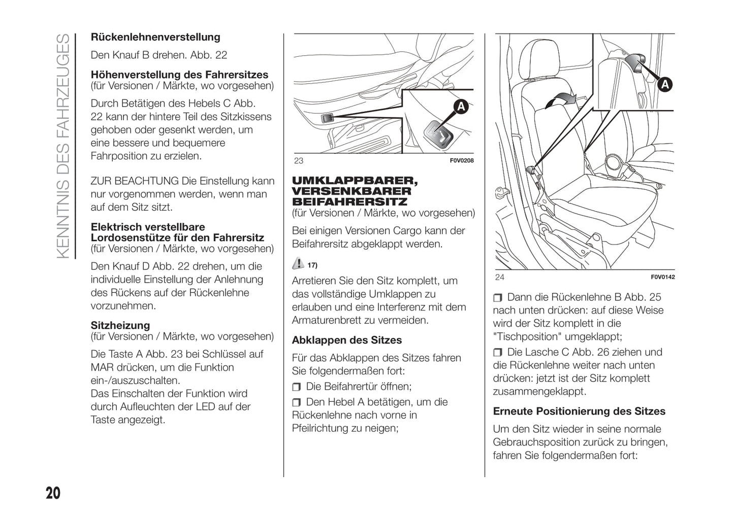 2016-2021 Fiat Doblò Manuel du propriétaire | Allemand