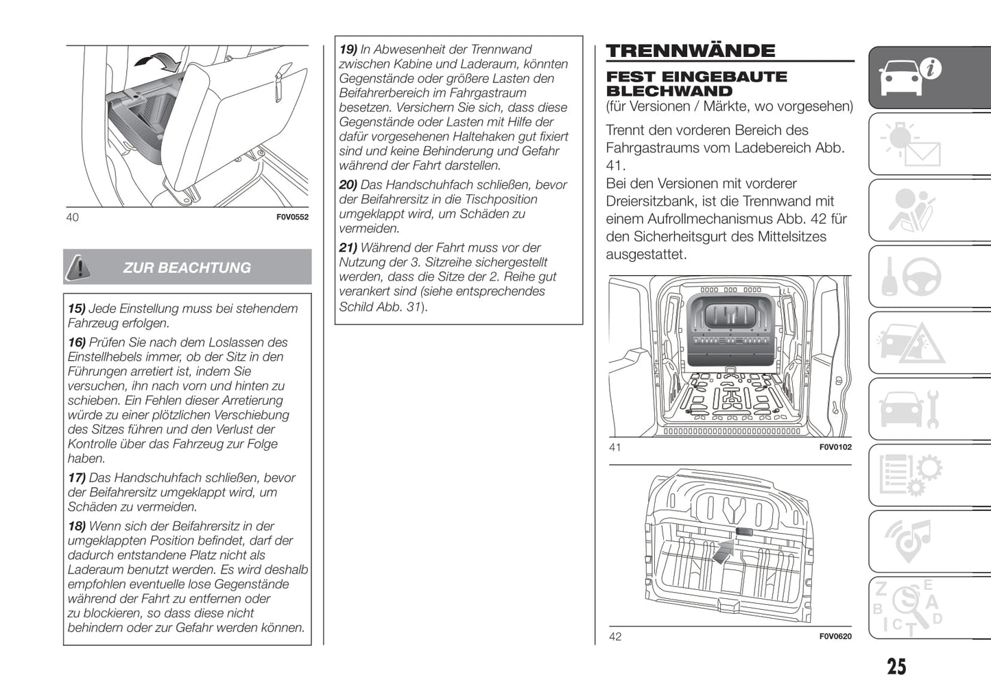 2016-2021 Fiat Doblò Manuel du propriétaire | Allemand