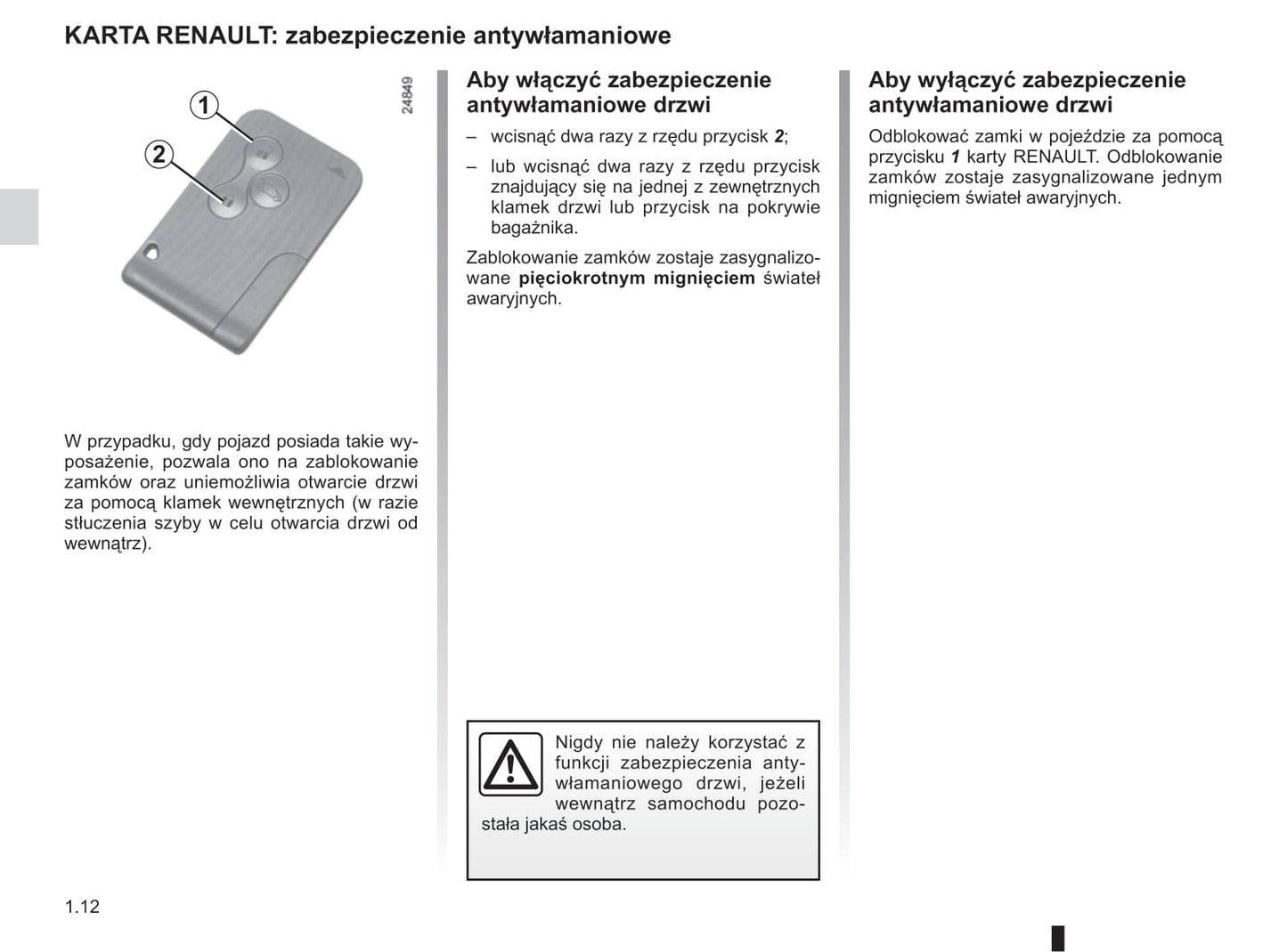 2009-2012 Renault Clio Manuel du propriétaire | Polonais