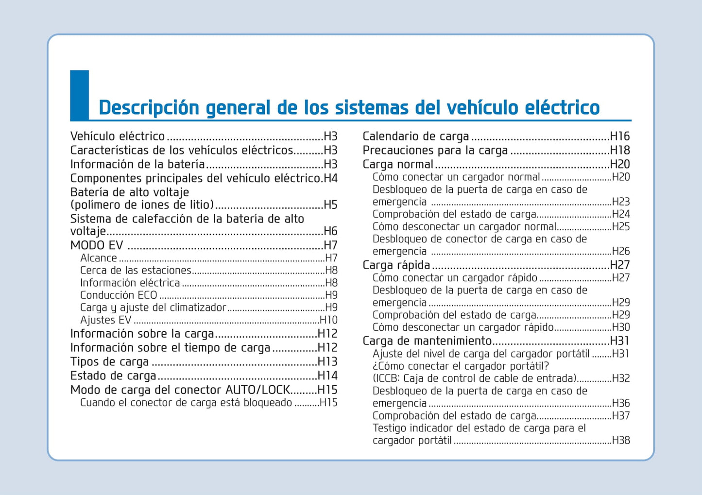 2018-2019 Hyundai Ioniq Bedienungsanleitung | Spanisch