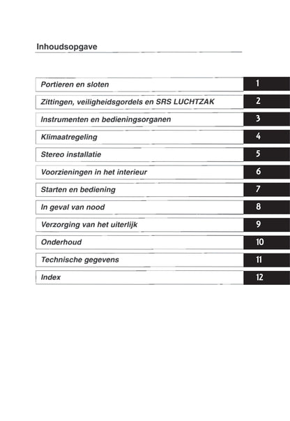 1993-1998 Subaru Impreza Bedienungsanleitung | Niederländisch