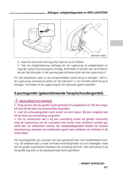 1993-1998 Subaru Impreza Bedienungsanleitung | Niederländisch