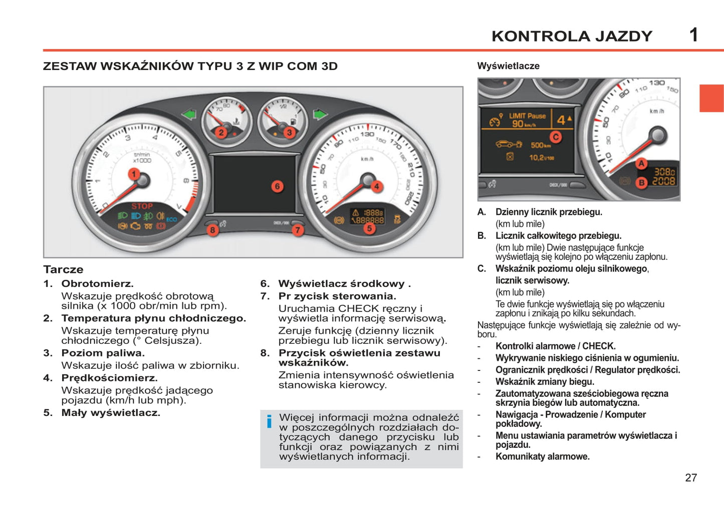 2012-2013 Peugeot 308 Manuel du propriétaire | Polonais