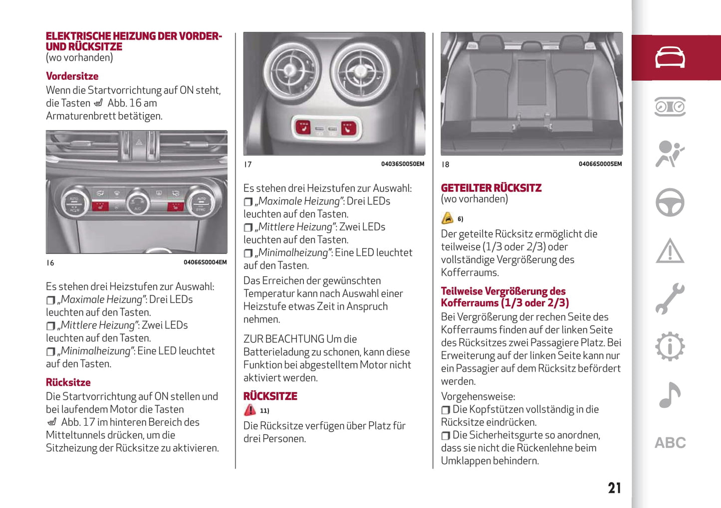 2018-2019 Alfa Romeo Giulia Owner's Manual | German