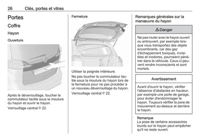 2015-2016 Opel Zafira/Zafira Tourer Bedienungsanleitung | Französisch