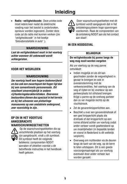 2002-2003 Land Rover Freelander Owner's Manual | Dutch