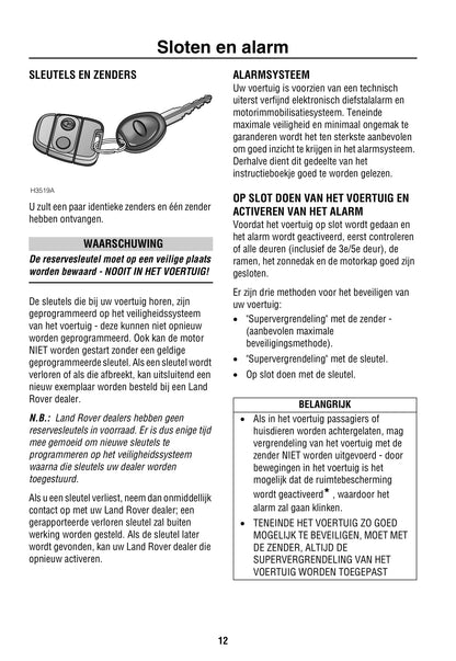 2002-2003 Land Rover Freelander Owner's Manual | Dutch