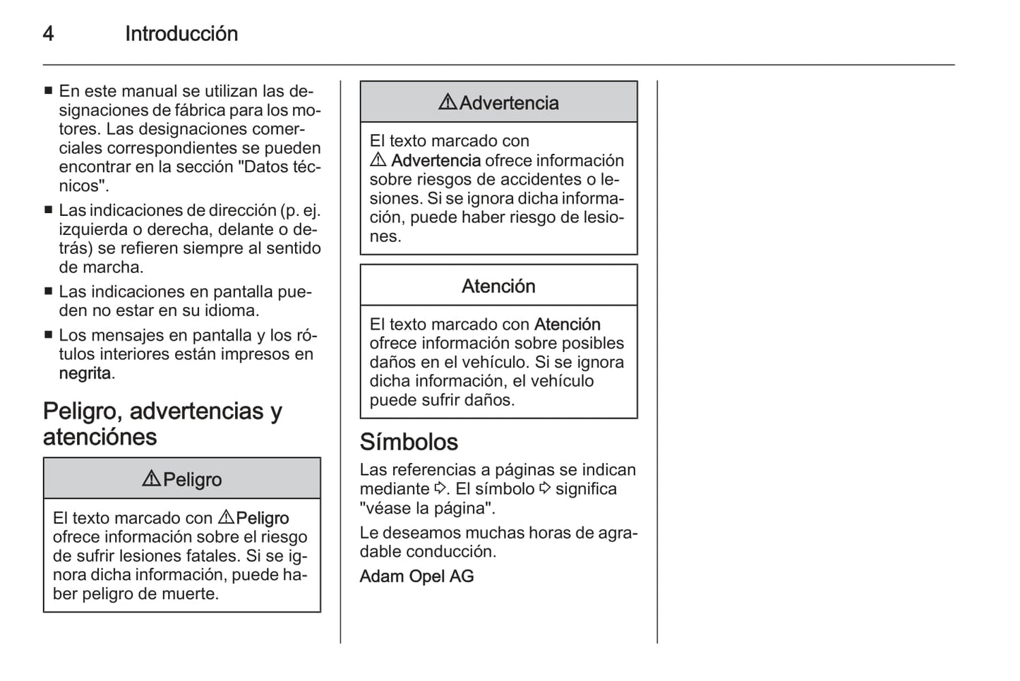 2014 Opel Zafira Owner's Manual | Spanish