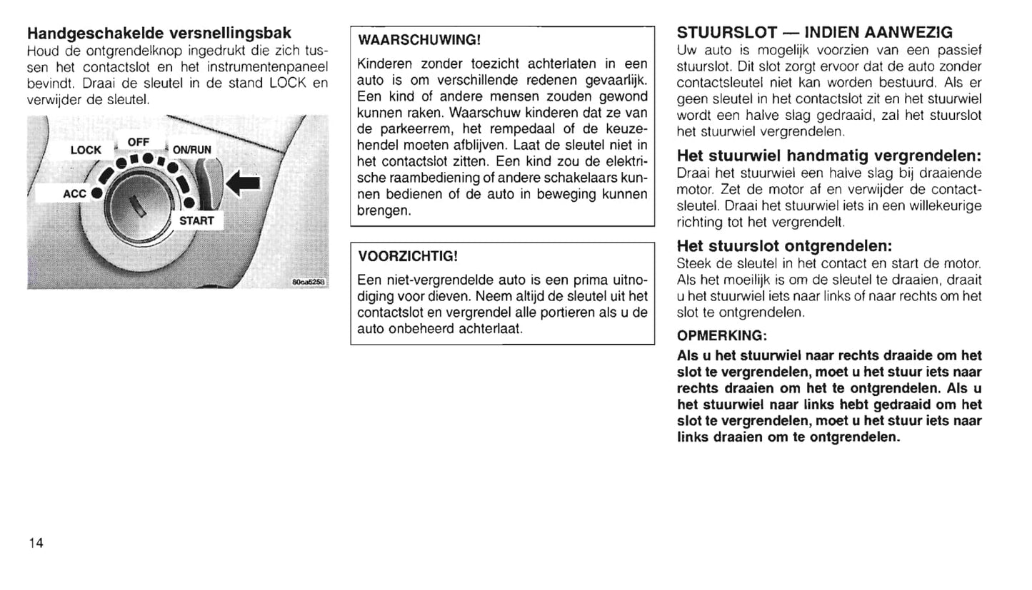 2000-2006 Chrysler PT Cruiser Bedienungsanleitung | Niederländisch